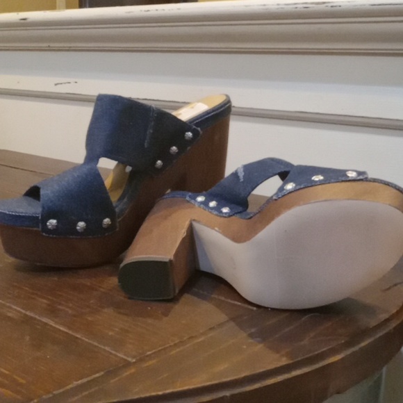 Denim retro chunky heels - Picture 2 of 3